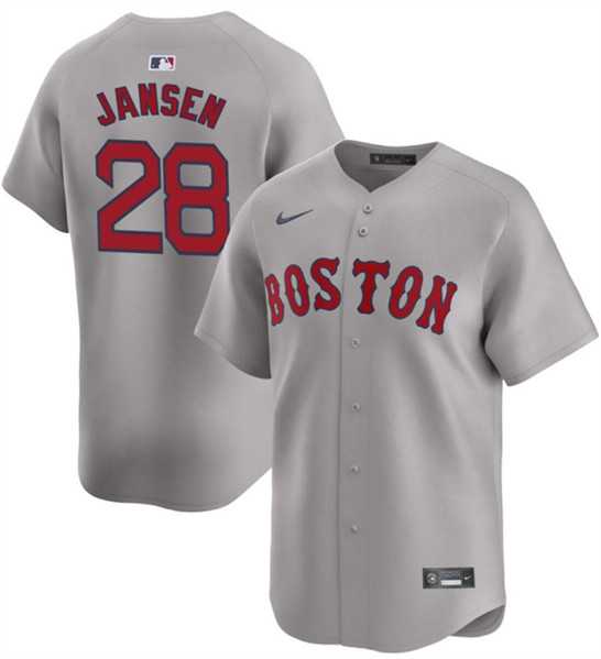 Mens Boston Red Sox #28 Danny Jansen Gray 2024 Away Limited Stitched Baseball Jersey Dzhi